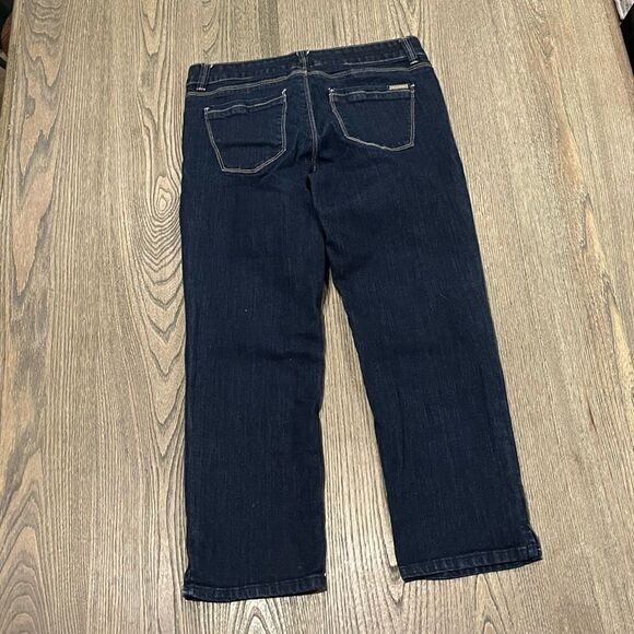 White House Black Market Straight Leg Jeans Cropped High Rise Dark Wash Size 4 - Picture 8 of 11
